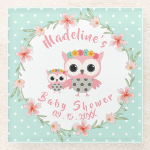 Boho Owl Baby Showglas Untersetzer