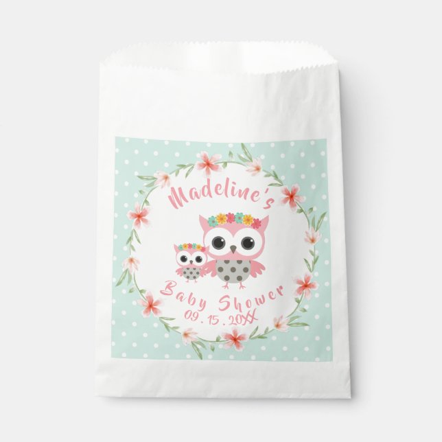 Boho Owl Baby Showtasche Geschenktütchen (Vorderseite)