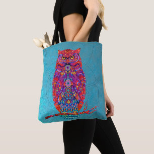 Boho Owl Tasche: Lebhafte Kunst - Alltagsstil