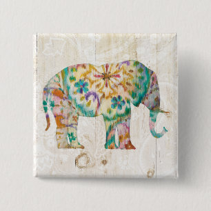 Boho Paisley Elefant I Button