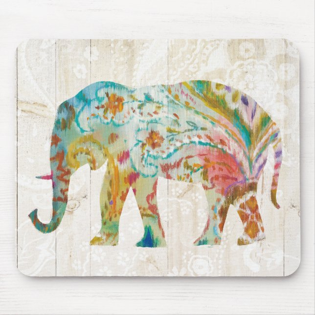 Boho Paisley Elefant II Mousepad (Vorne)