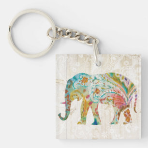 Boho Paisley Elefant II Schlüsselanhänger