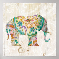 Boho Paisley Elephant I