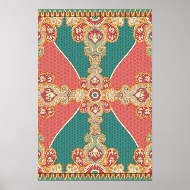 Boho Paisley Large Art Poster (Vorne)