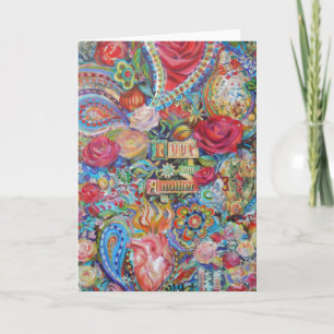 Boho Paisley Liebe Grußkarte Karte