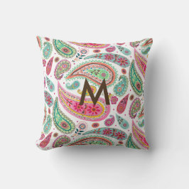 Boho Paisley Multicolor mädchenhaft monogramm Kissen