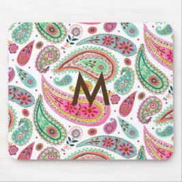 Boho Paisley Multicolor mädchenhaft monogramm Mousepad