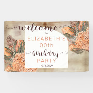 Boho Palm Blätter Hydrangea Geburtstagsparty Begr Banner