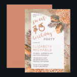 Boho Palm Blätter Hydrangea Sweet 16 Geburtstagspa Einladung<br><div class="desc">Whimsical Aquarell getrocknete leichte Terrakotta Hydrangeas und Palmen Blätter florale "Sweet 16 Birthday Party" Mädchen's Geburtstagsdesign. Composite Design von Holiday Hearts Designs (Rechte vorbehalten).</div>