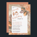 Boho Palm Blätter Hydrangea Sweet 16 Geburtstagspa Einladung<br><div class="desc">Whimsical Aquarell getrocknete leichte Terrakotta Hydrangeas und Palmen Blätter florale "Sweet 16 Birthday Party" Mädchen's Geburtstagsdesign. Composite Design von Holiday Hearts Designs (Rechte vorbehalten).</div>