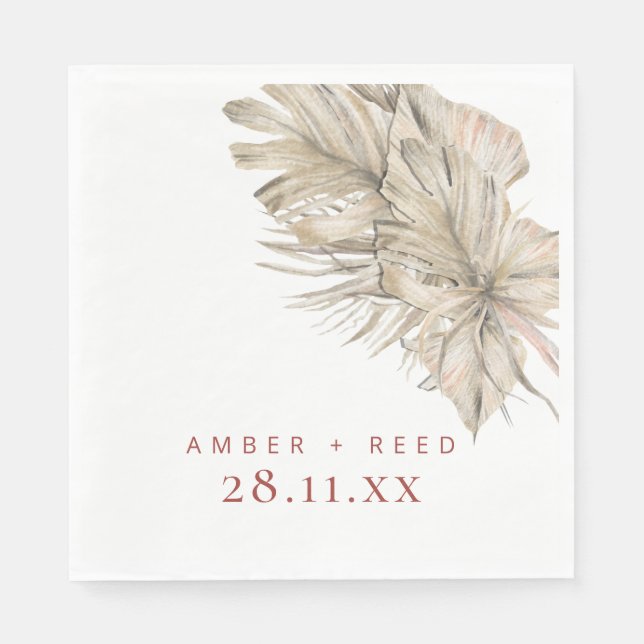 Boho Palm Foliage Terracotta Rust Modern Arch Serviette (Vorderseite)