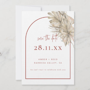 Boho Palm Leaf Floral Terrakotta auf dem Monte San Save The Date