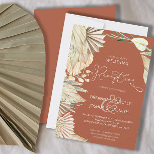 Boho Palm Terrakotta Hochzeitsempfang Only Einladung