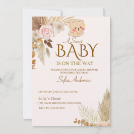 Boho Pampas Baby Shower Invitation