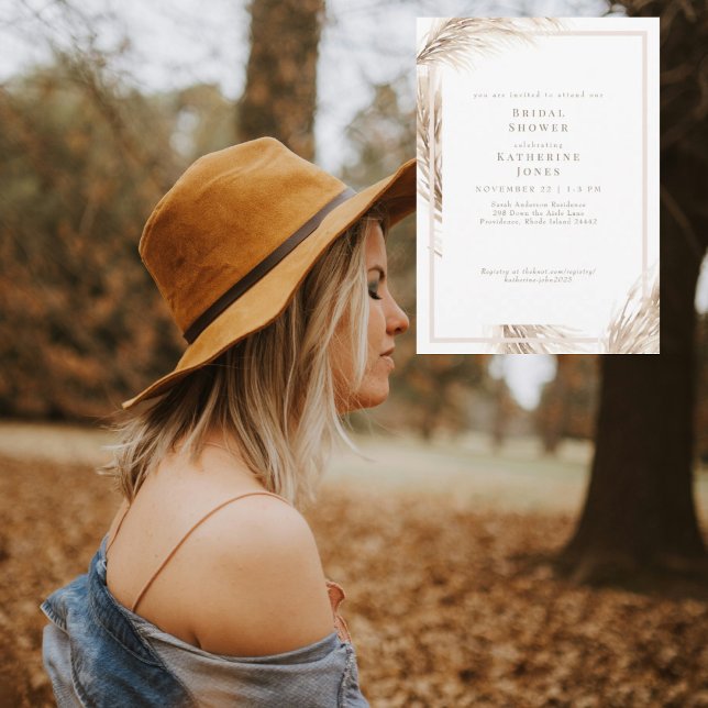 Boho Pampas Brautparty Einladung (Von Creator hochgeladen)
