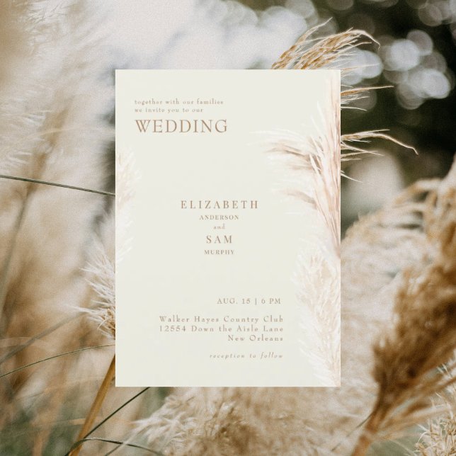 Boho Pampas Cream Zusammen mit Wedding Einladung (Von Creator hochgeladen)