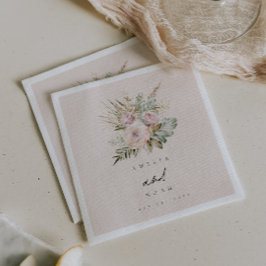 Boho Pampas Dusty Rose Wedding Serviette