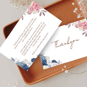 Boho Pampas Floral Blue & pINK Baby Dusche Danke