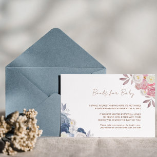 Boho Pampas Floral Books for Baby Card Mitteilungskarte
