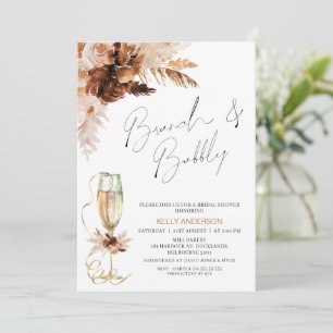 Boho Pampas Floral Brunch Brautparty Einladung