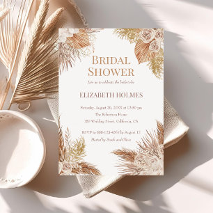 Boho Pampas Garden Bridal Dusche Einladung