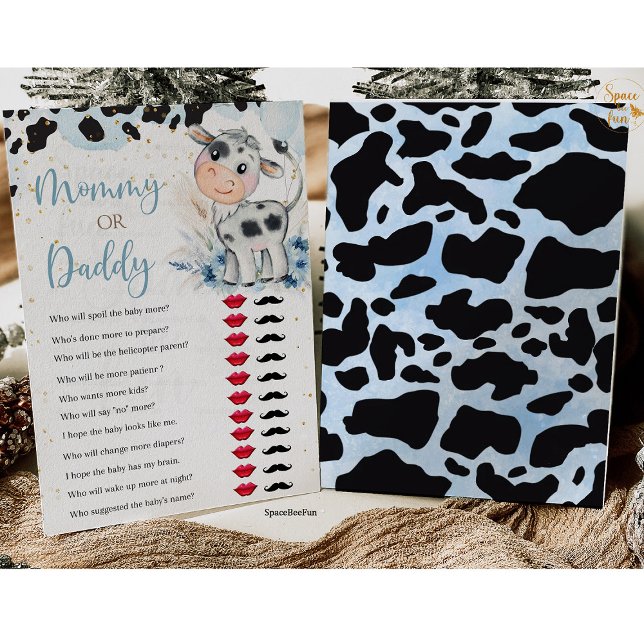 Boho Pampas Gra Einladung (Holy Cow invites,Baby Shower,BOY Games,Cow boy,Boho Pampas,Grass Farm,animal invites ,Mommy or Daddy)