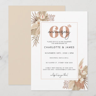 Boho Pampas Gras 60. Hochzeitstag Einladung