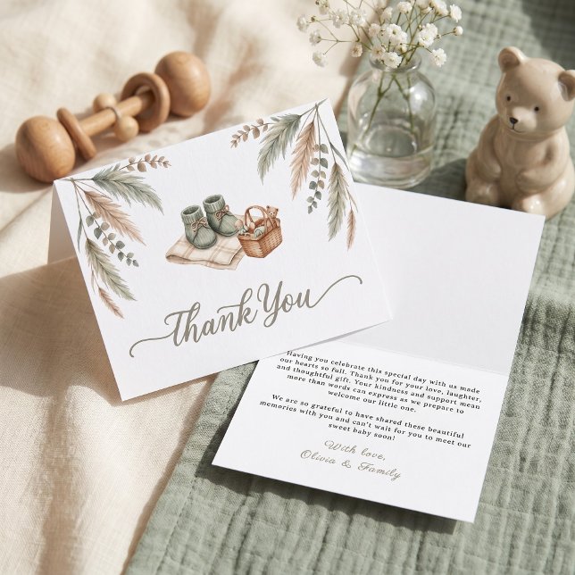 Boho Pampas Gras BBQ Grill Danke (Boho Pampas Grass BBQ Grill Thank You Card)