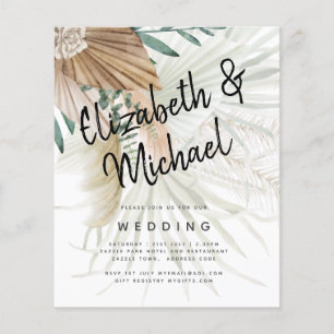 Boho Pampas Gras Beige Grün Terrakotta Hochzeit Flyer