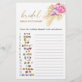 Boho pampas Gras Brautparty Emoji pikant