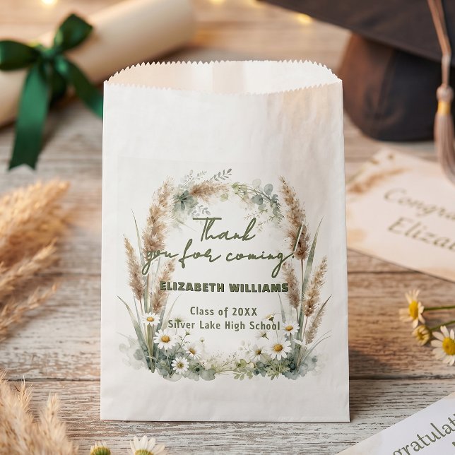 Boho Pampas Gras Gänseblümchen Botanik Abschluss Geschenktütchen (Von Creator hochgeladen)