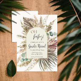 Boho Pampas Gras Geschlechter Enthüllungs Einladun Einladung