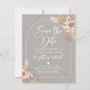 Boho Pampas Gras Grau Beige Save The Date