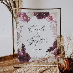 Boho Pampas Gras Karten und Geschenke Schild