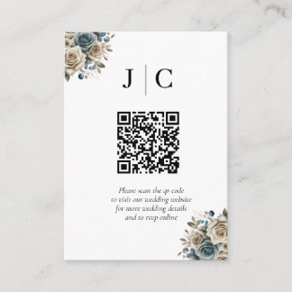 Boho Pampas Gras minimalist QR-Code-Einschluss Begleitkarte