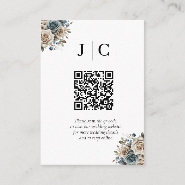 Boho Pampas Gras minimalist QR-Code-Einschluss Begleitkarte (Vorderseite)