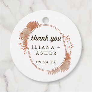 Boho pampas gras-neutral Creme Arch liefert Geschenkanhänger