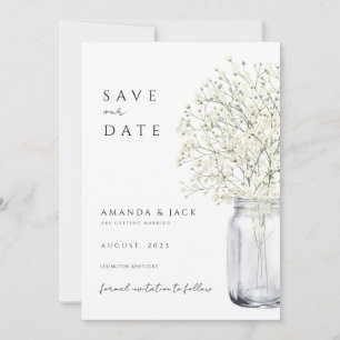 Boho Pampas Gras Save the Date minimalistisch Einladung