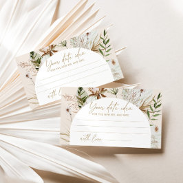 Boho pampas Gras Strand Date Nacht Ideen. Datum ja Begleitkarte