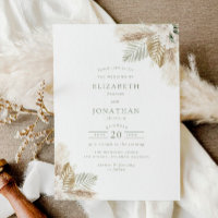 Boho Pampas Gras und Salbei Grün Hochzeit