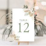 Boho Pampas Gras und Salbei grün Tischnummer<br><div class="desc">Pampas Gras Grüne Hochzeit Tischnummer.</div>