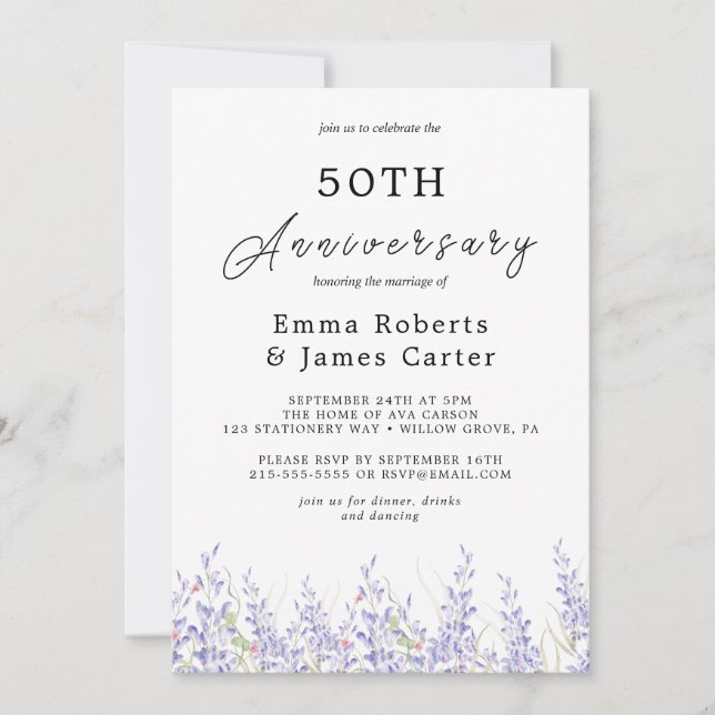 Boho Pampas Grass 50. Hochzeitstag Einladung (Vorderseite)