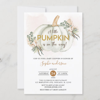 Boho Pampas Grass A Little Pumpkin Baby Shower Einladung