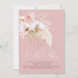 Boho Pampas Grass and Tropical Blume Kinderdusche Einladung