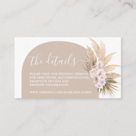 Boho Pampas Grass Arch Website Info Enclosure Card Begleitkarte