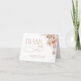 Boho Pampas Grass Baby Dusche Danke Karte