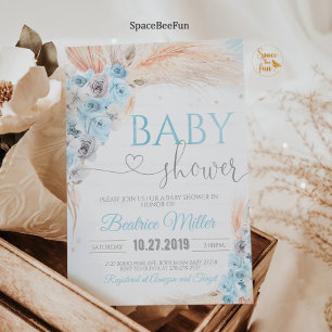 Boho Pampas Grass Baby Dusche Einladung Boy Bohem