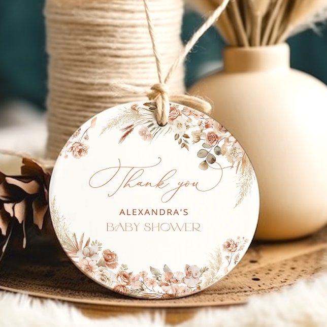 Boho Pampas Grass Baby Dusche Vielen Dank Geschenkanhänger (Von Creator hochgeladen)