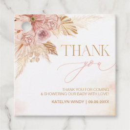 Boho Pampas Grass Baby Dusche Vielen Dank Geschenkanhänger