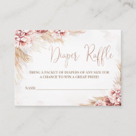 Boho Pampas Grass Baby Dusche Windel Raffelee Beil Begleitkarte